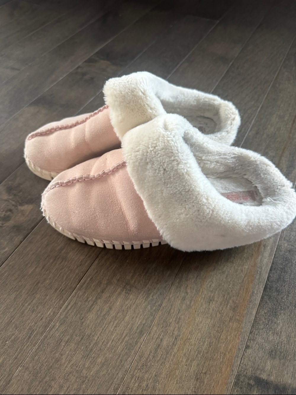 Ilse Jacobsen Pink and White Shearling-Lined Slip-On Mules